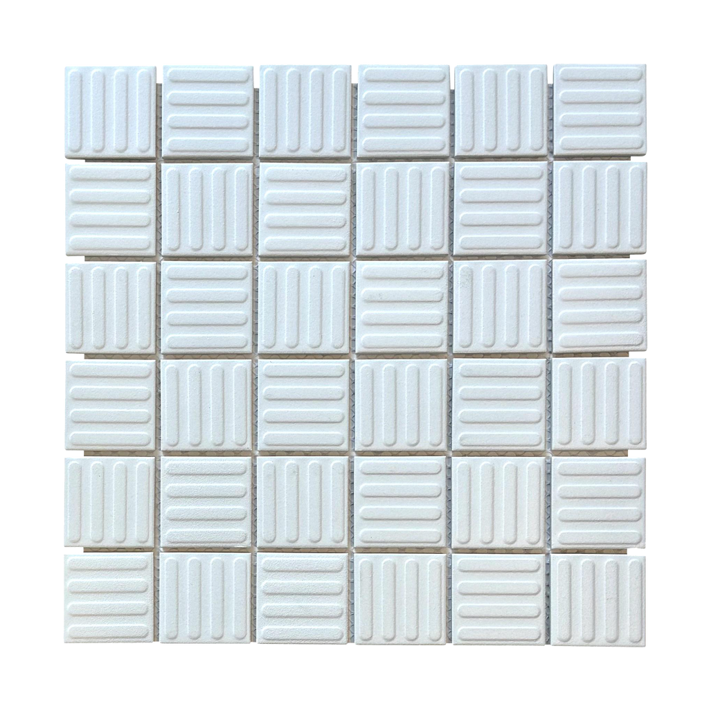 Regency-Contour White Contour Embossed Textured Mosaic