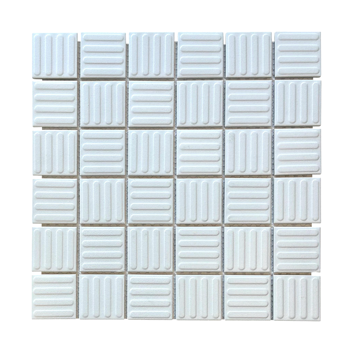 Regency-Contour White Contour Embossed Textured Mosaic