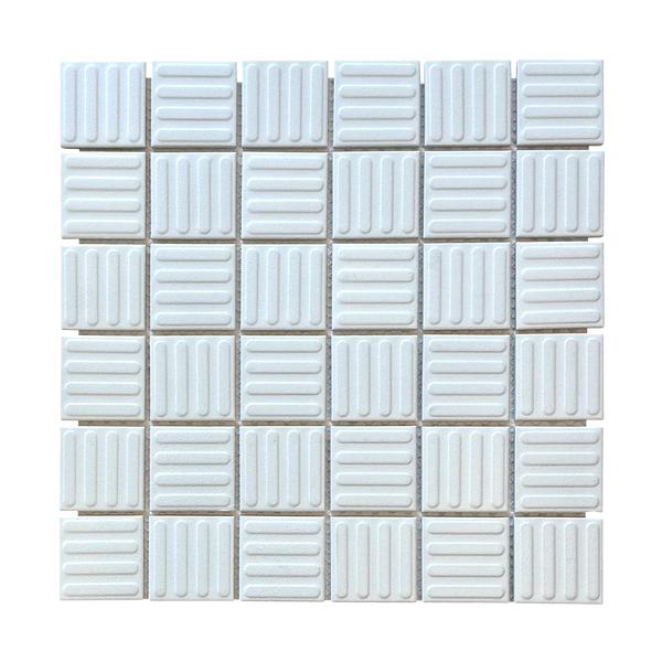 Regency-Contour White Contour Embossed Textured Mosaic