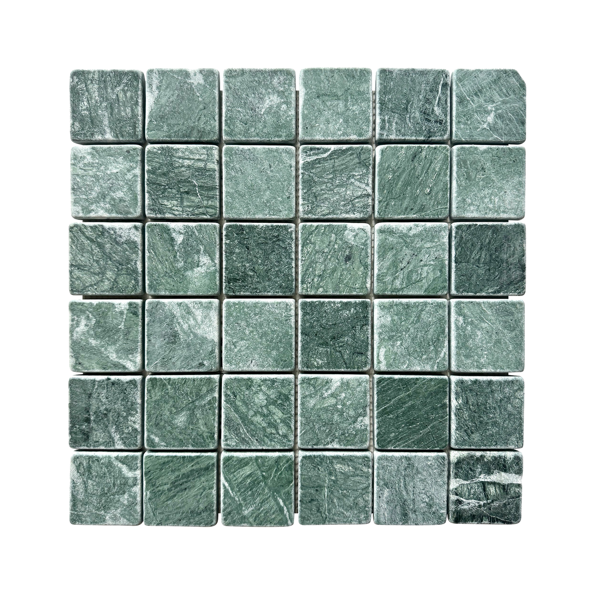 Natural Marble Taj Green Square Tumbled Mosaic