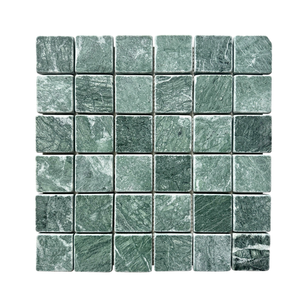 Natural Marble Taj Green Square Tumbled Mosaic