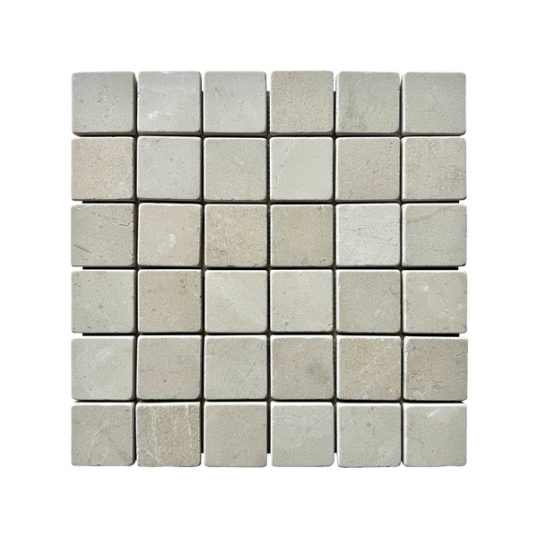 Natural Marble Crema Marfil Square Tumbled Mosaic