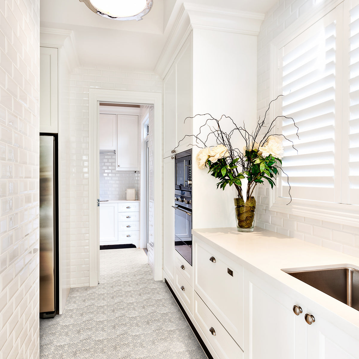 Grey Spring Structured Textured Tile - lifestyle view