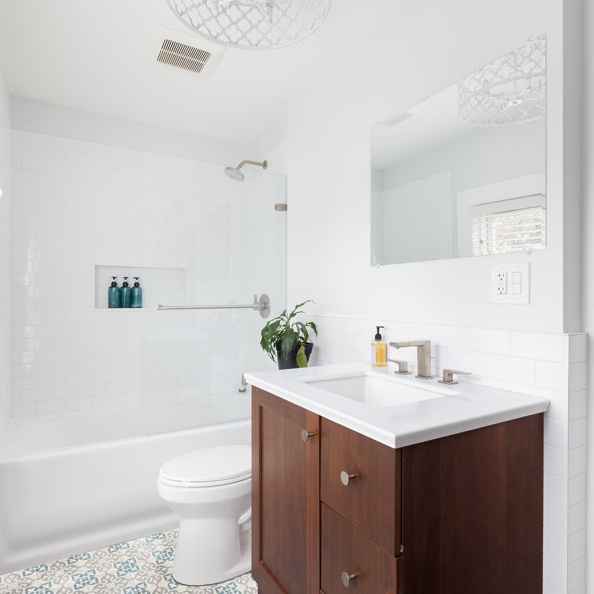 Blue Spring Structured Textured Tile - lifestyle view