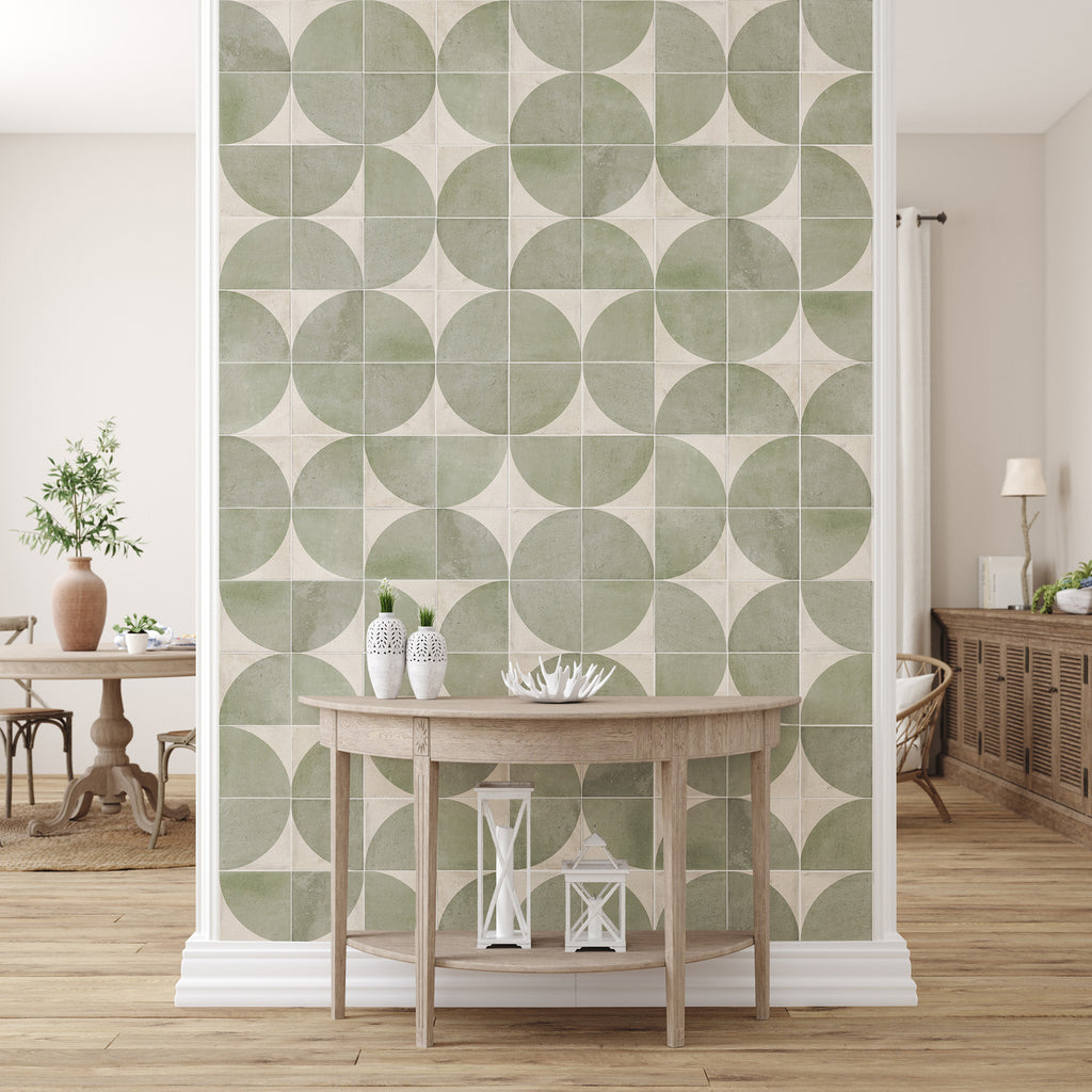 Green Moon Structured Textured Tile - lifestyle view