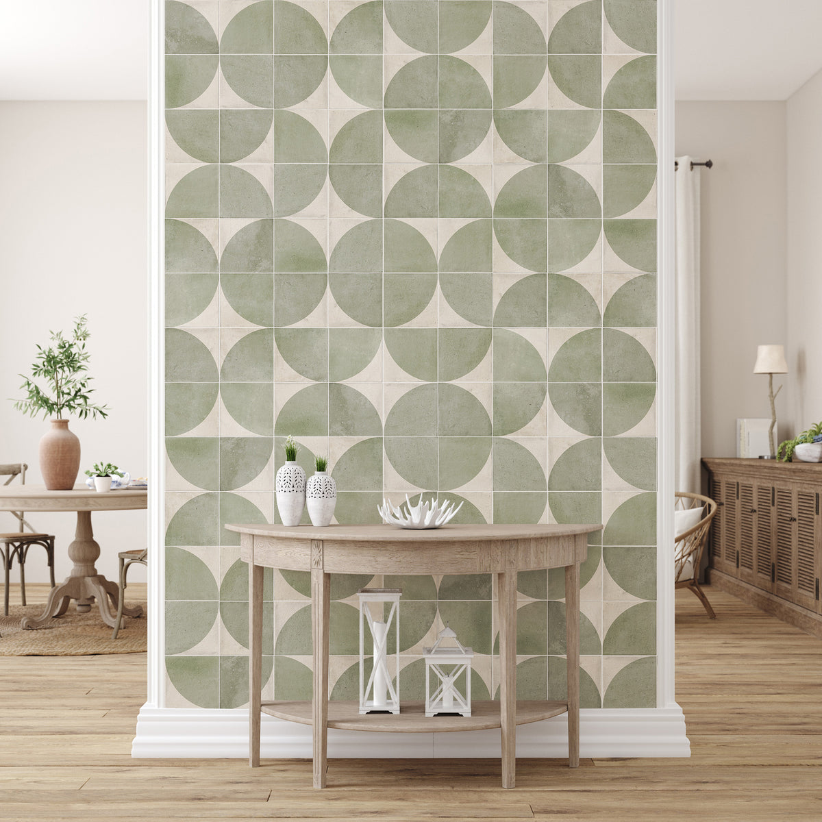 Green Moon Structured Textured Tile - lifestyle view