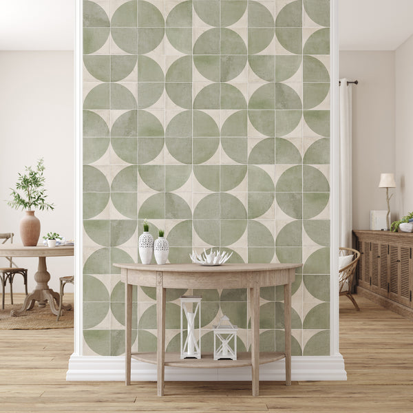 Green Moon Structured Textured Tile - lifestyle view