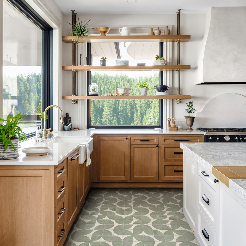 Green Moon Structured Textured Tile - lifestyle view