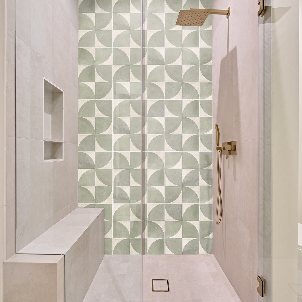 Green Moon Structured Textured Tile - lifestyle view