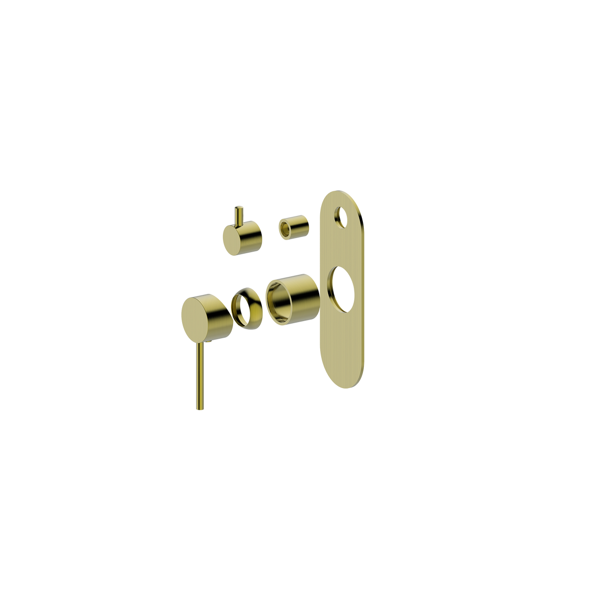 Wall/Shower Mixer W Divertor Trim Kit Brushed Gold