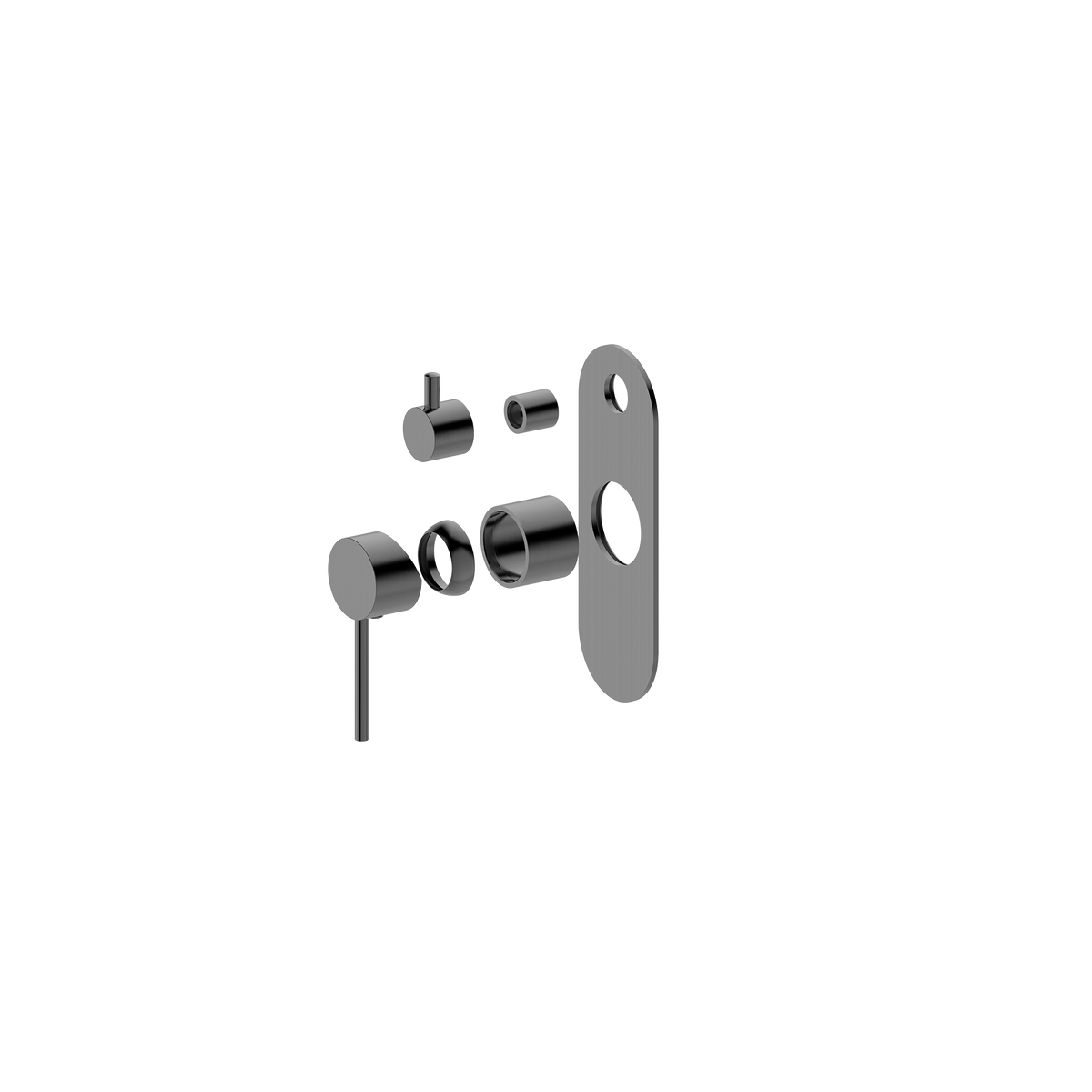 Wall/Shower Mixer W Divertor Trim Kit Brushed Gun Metal