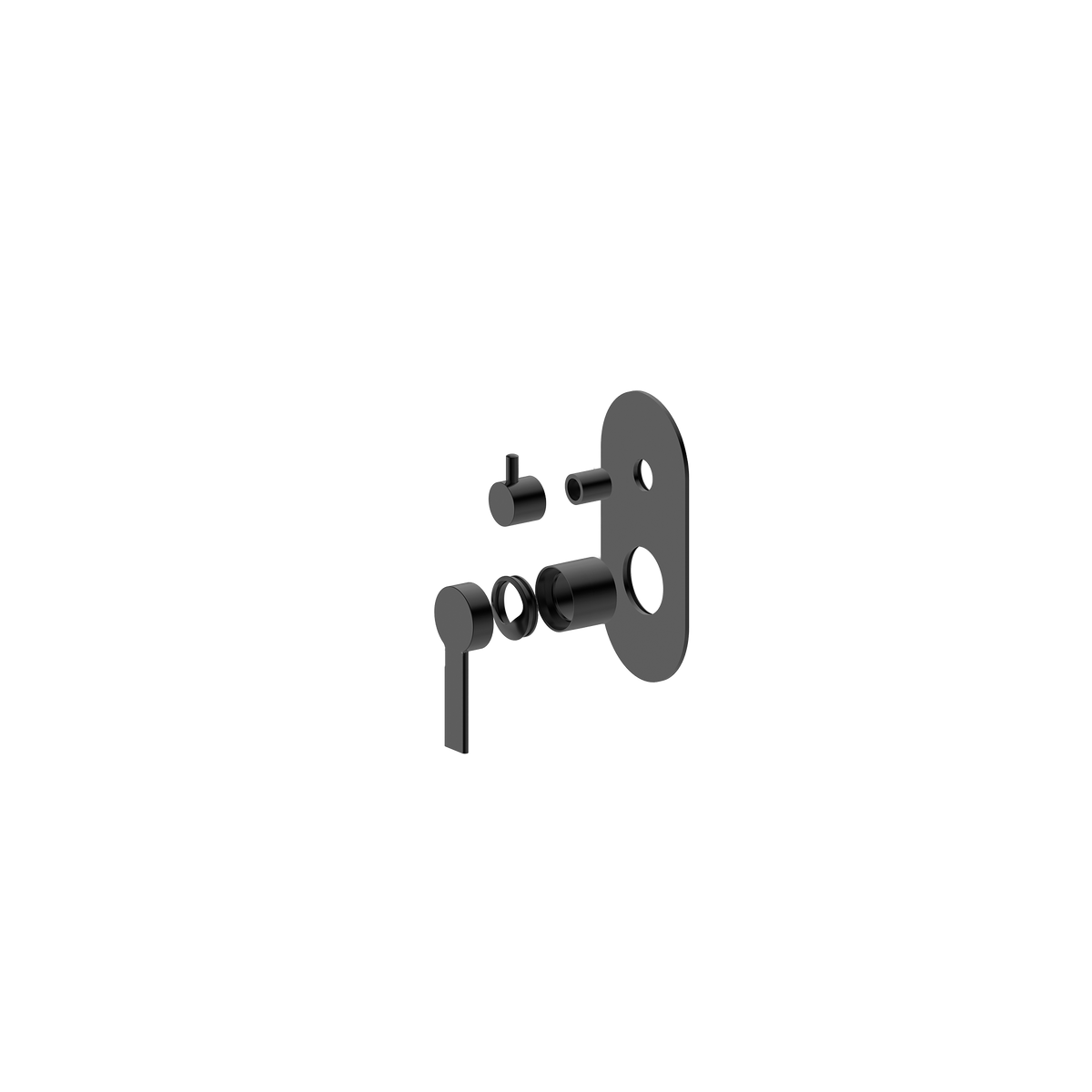 Wall/Shower Mixer W Divertor Trim Kit Matte Black
