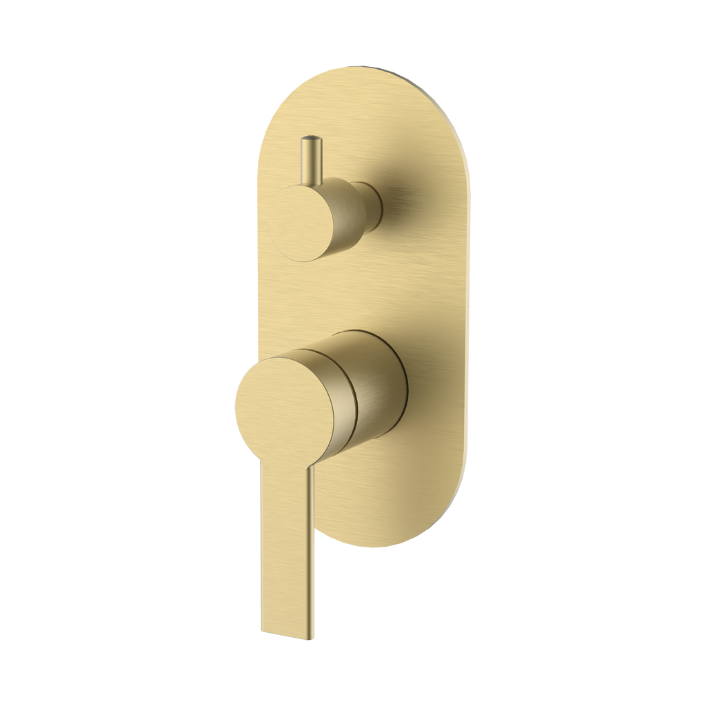 Wall/Shower Mixer W Divertor Trim Kit Brushed Gold