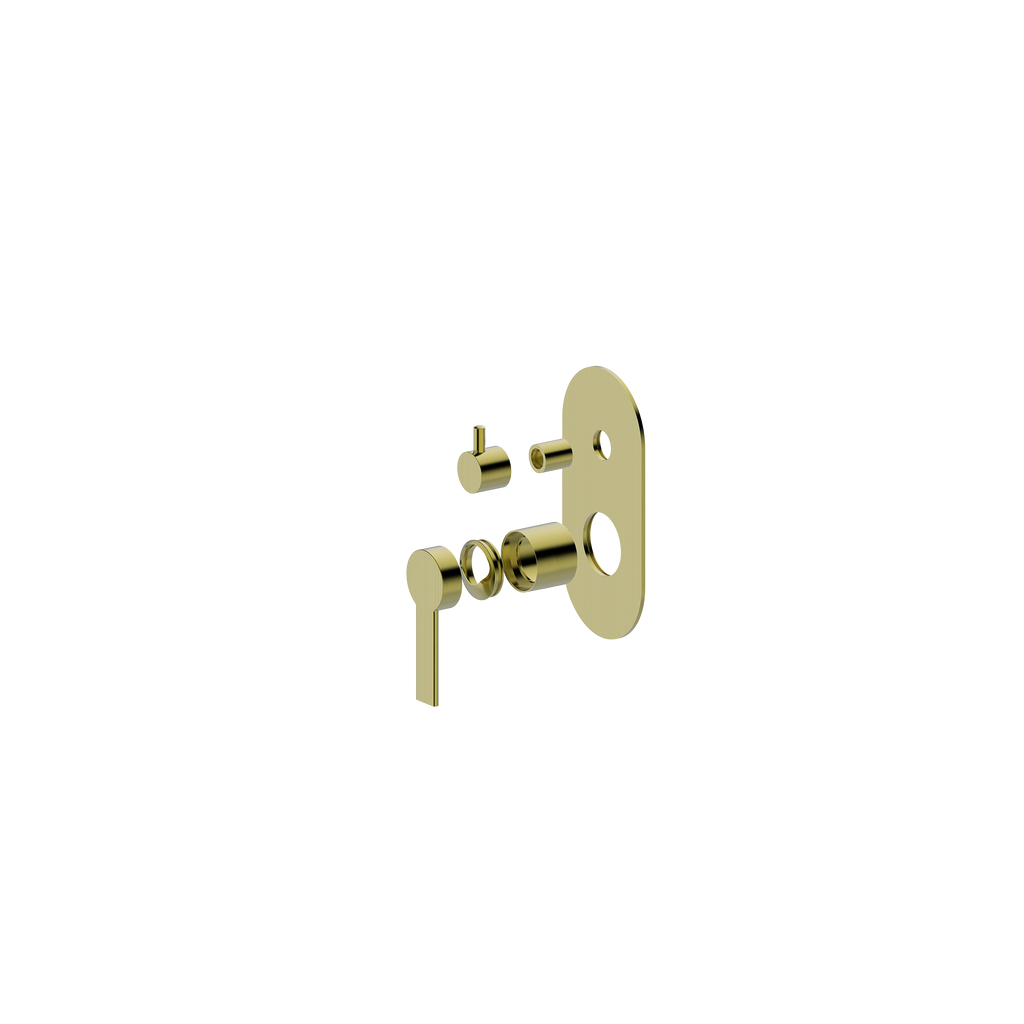 Wall/Shower Mixer W Divertor Trim Kit Brushed Gold