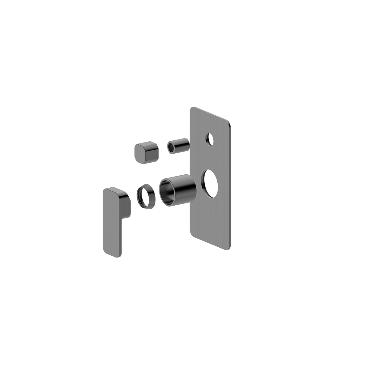 Wall/Shower Mixer W Divertor Trim Kit Brushed Gun Metal