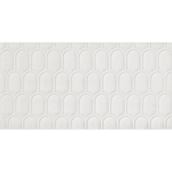 Vision-Feather White Feather Embossed Satin Tile