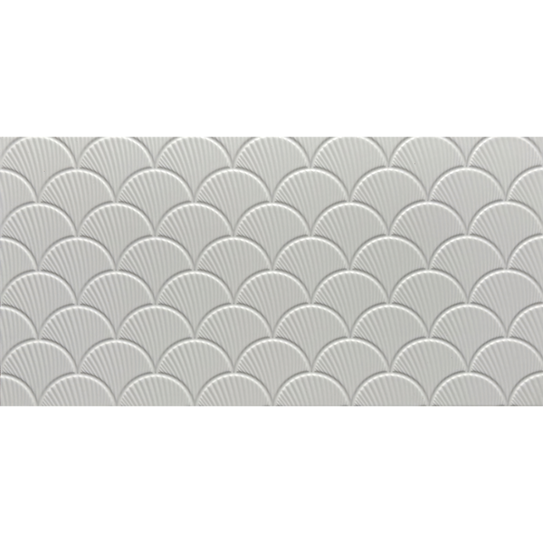Vision-Shell White Shell Embossed Satin Tile
