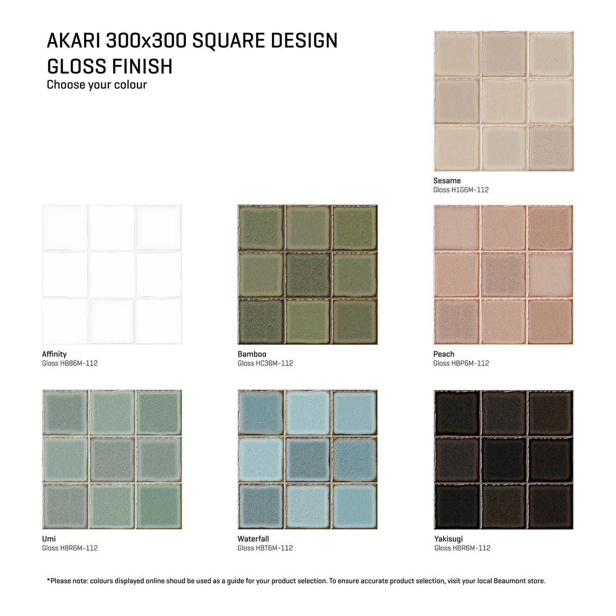 Akari-Square Squares Embossed Tile (Pack of 10)