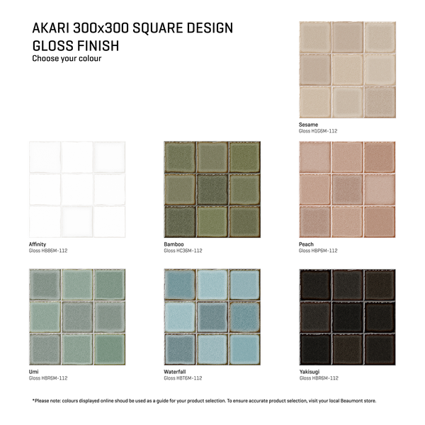 Akari-Square Squares Embossed Tile (Pack of 10)