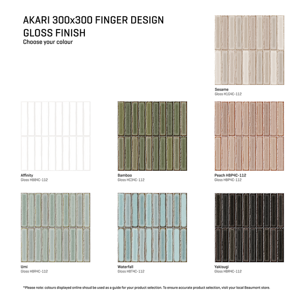 Akari-Finger Fingers Embossed Tile (Pack of 10)
