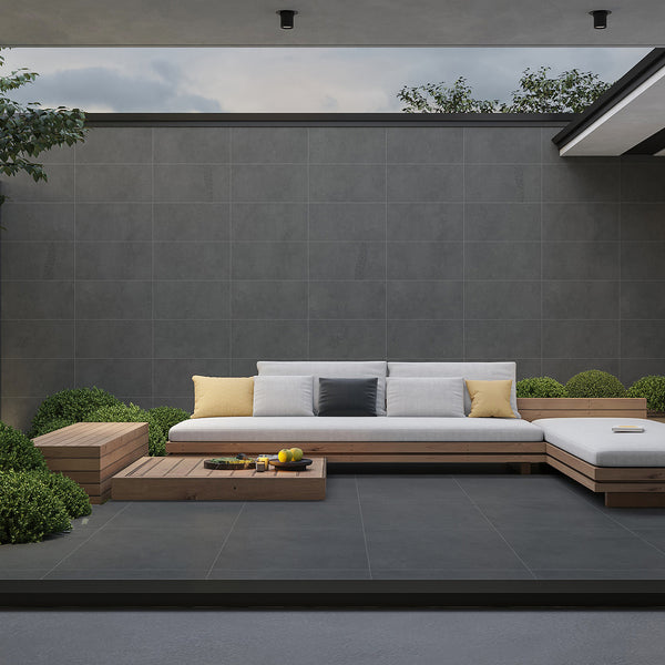 Charcoal Microtec Textured Tile - lifestyle view