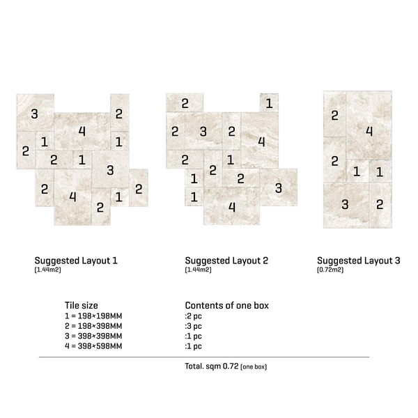 Pompeii Travertine Avorio Structured Microtec Textured French Pattern Tile (Box 0.72m2)