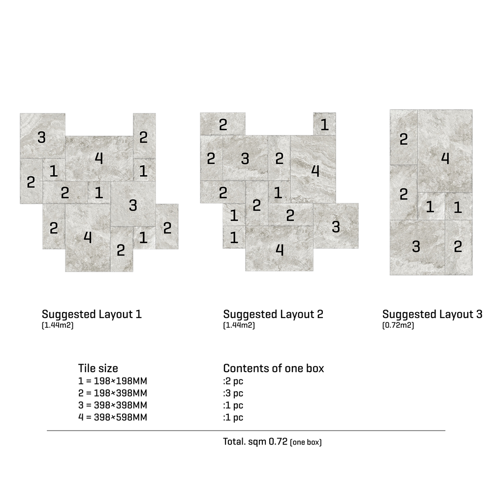 Pompeii Travertine Tortora Structured Microtec Textured French Pattern Tile (Box 0.72m2)