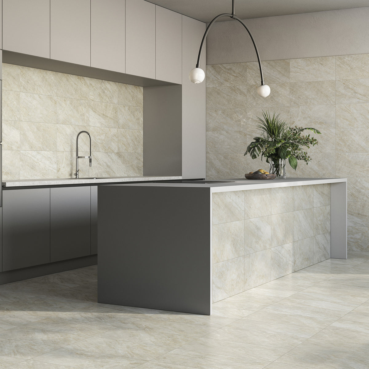 Taj Mahal Beige HiLite Matt Tile - lifestyle view