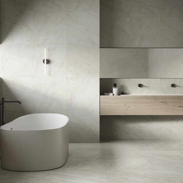 Taj Mahal White HiLite Matt Tile - lifestyle view