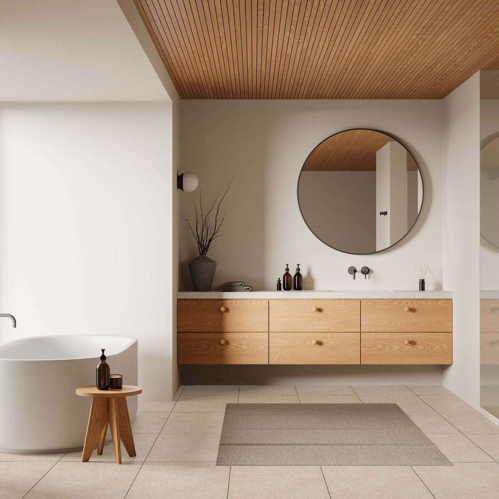Stone Creme Textured Tile - lifestyle view