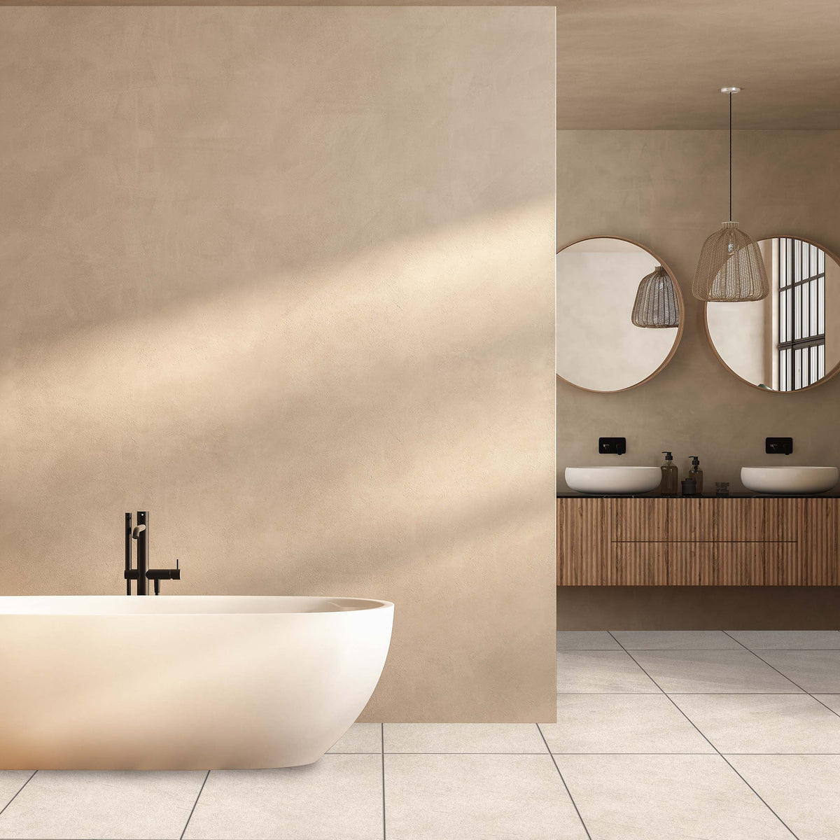 Stone Feather Extra Textured Tile - lifestyle view