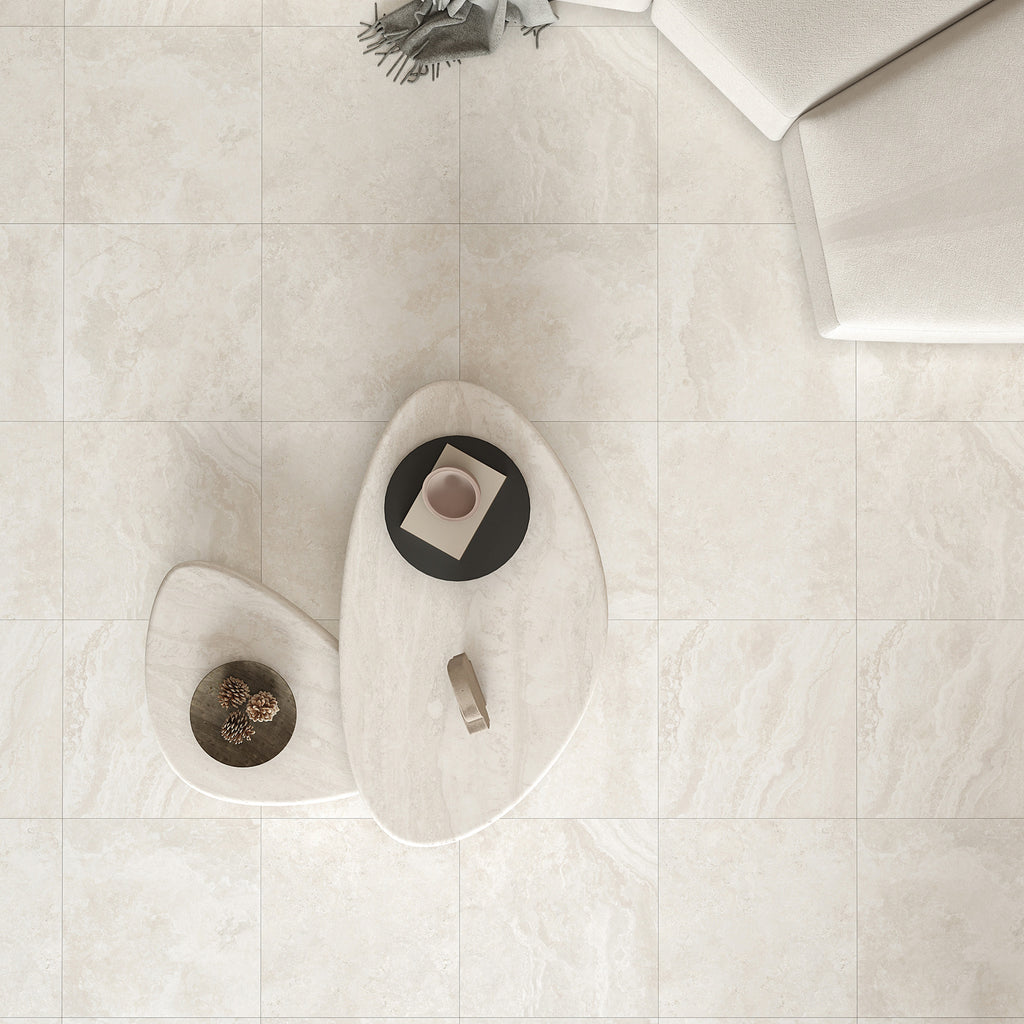 Travertine Avorio HiLite Silk Tile - lifestyle view