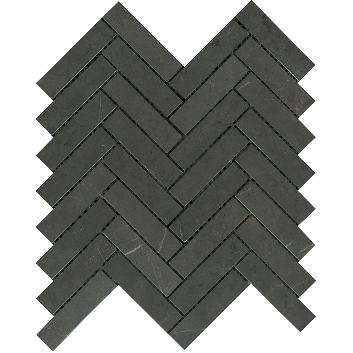Natural Marble Nero Herringbone Honed Mosaic