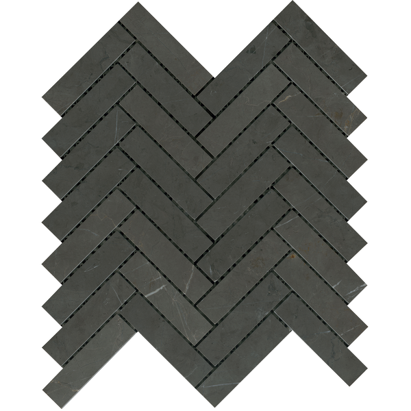 Natural Marble Nero Herringbone Honed Mosaic