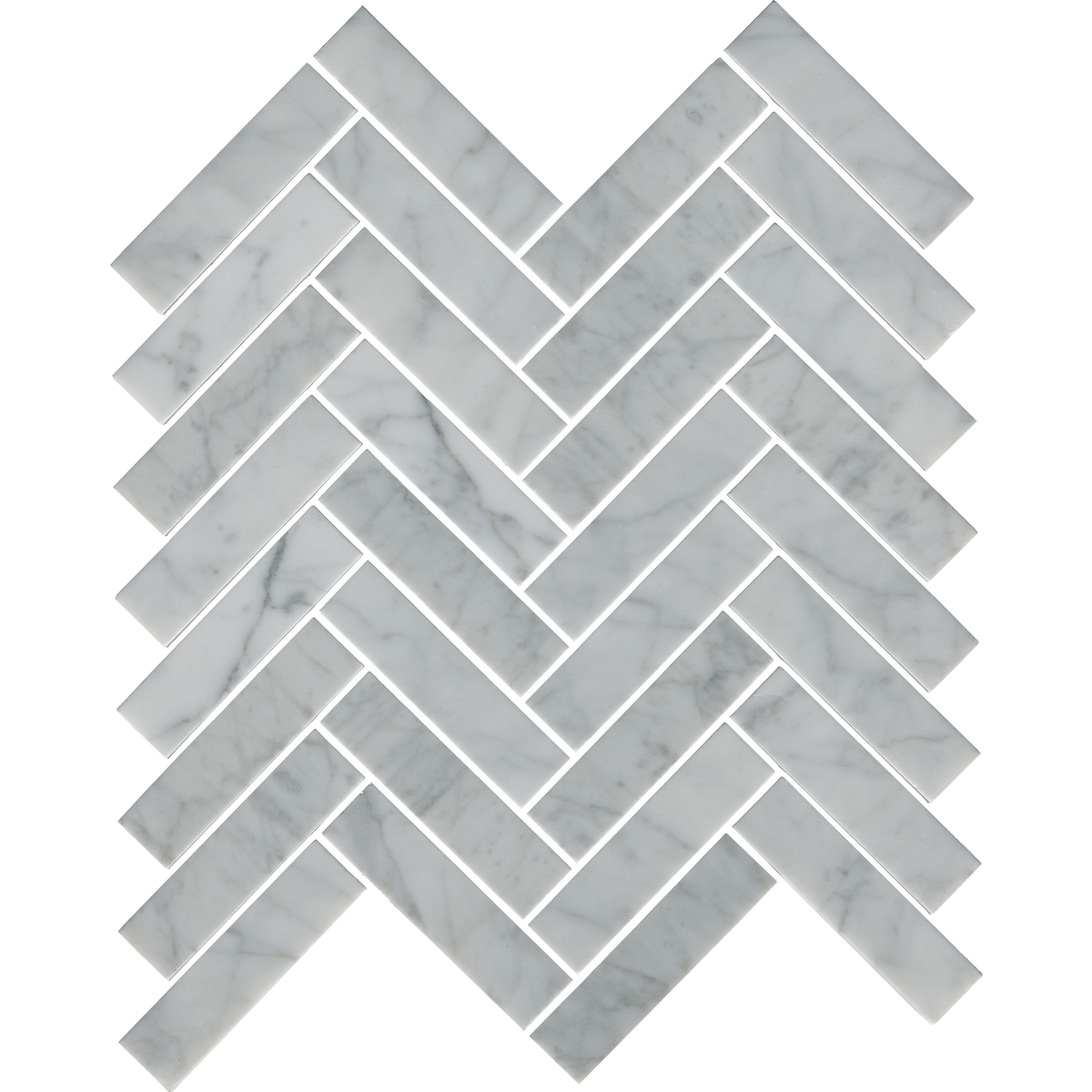 Natural Marble Carrara Herringbone Honed Mosaic