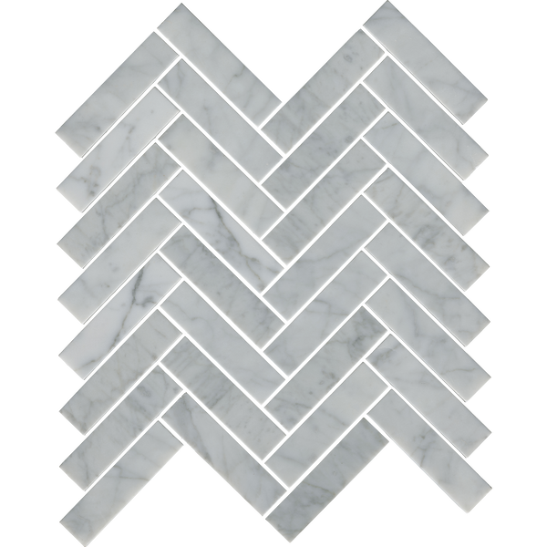 Natural Marble Carrara Herringbone Honed Mosaic