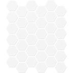 Mod Hexagon White Satin Mosaic
