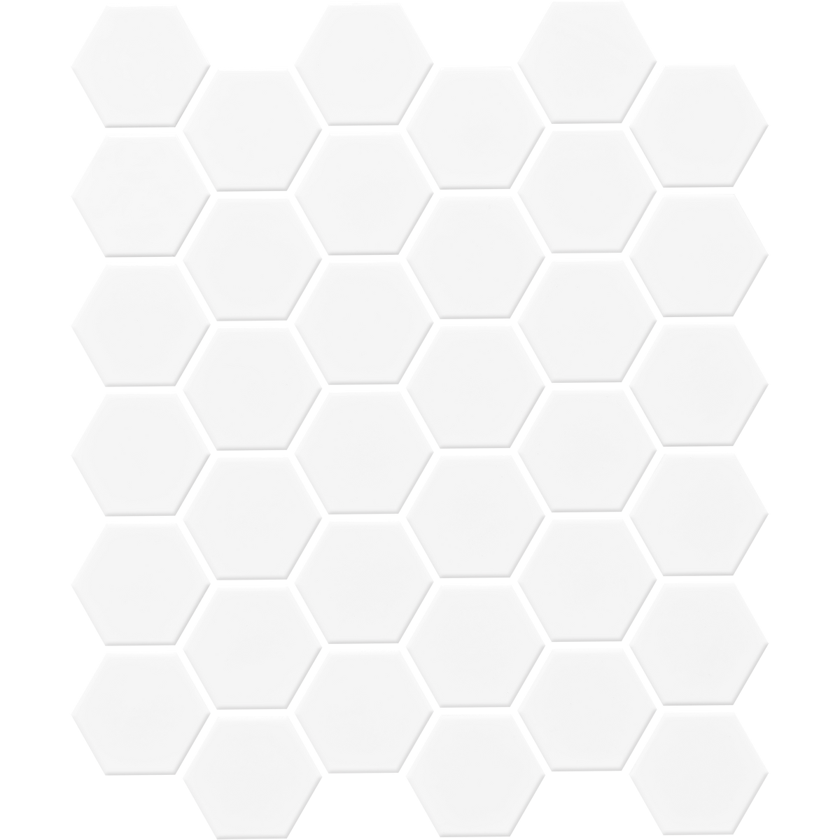 Hexagon White Satin Mosaic Tile Sample