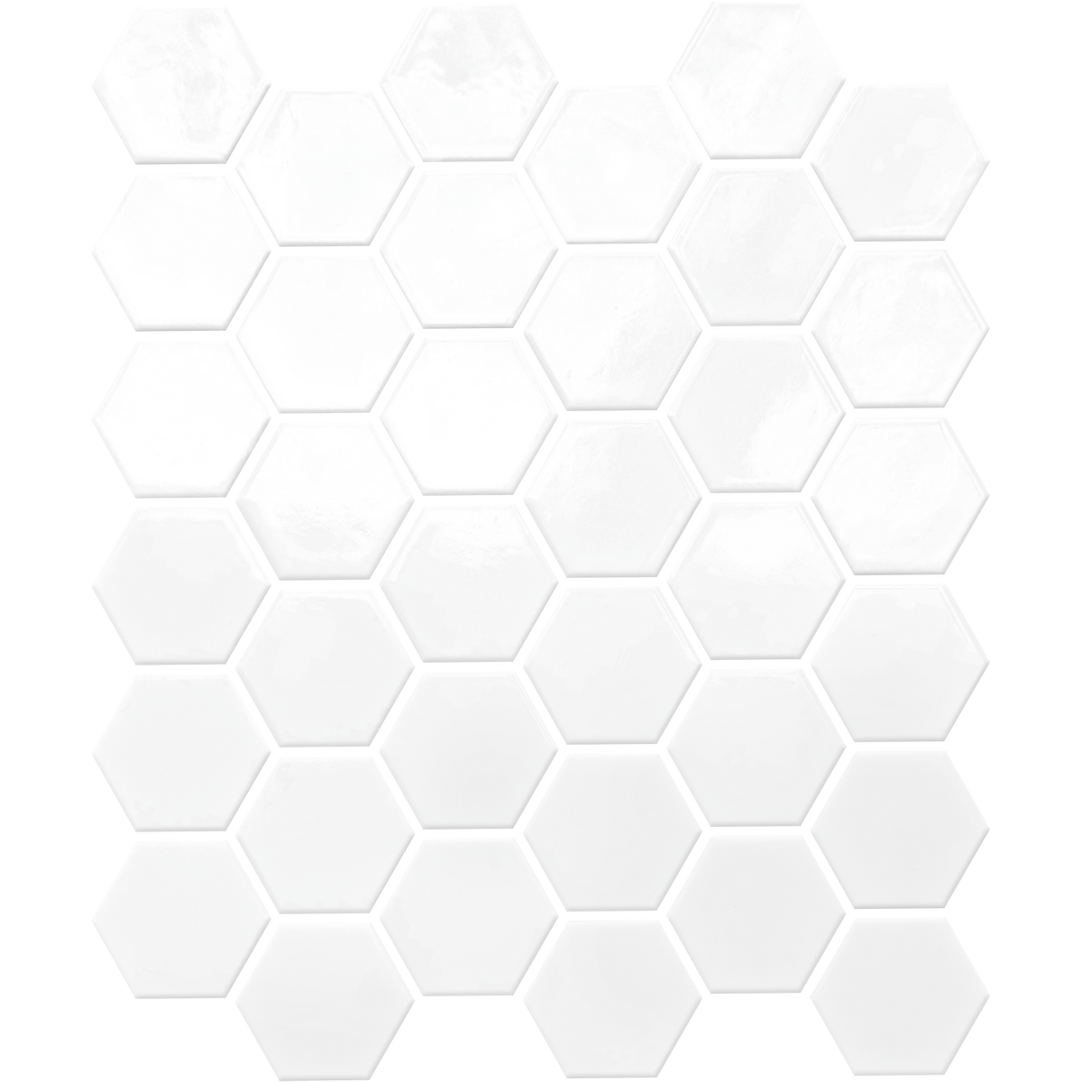 Mod Hexagon White Gloss Mosaic