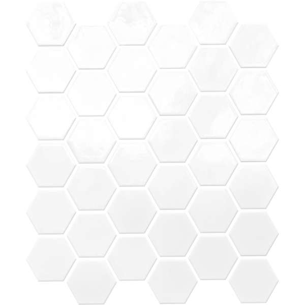Mod Hexagon White Gloss Mosaic