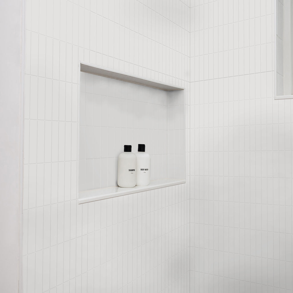Large Fingers White Satin Mosaic - lifestyle view