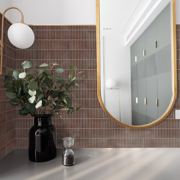 Fingers Burgundy Embossed Gloss Mosaic - lifestyle view