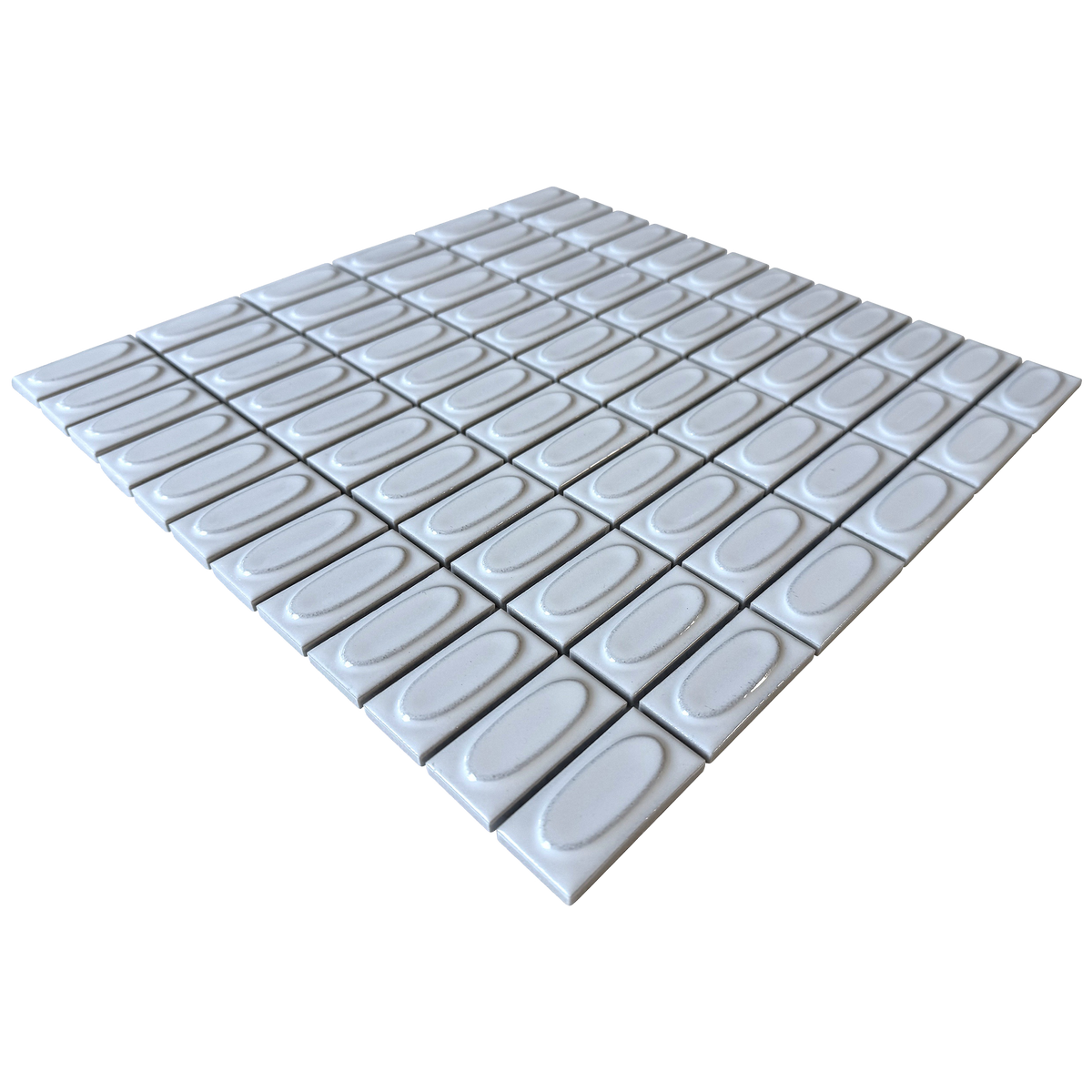 Trinket Drumlin White Embossed Gloss Mosaic