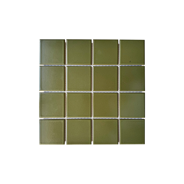 Azuma Green Square Silk Mosaic