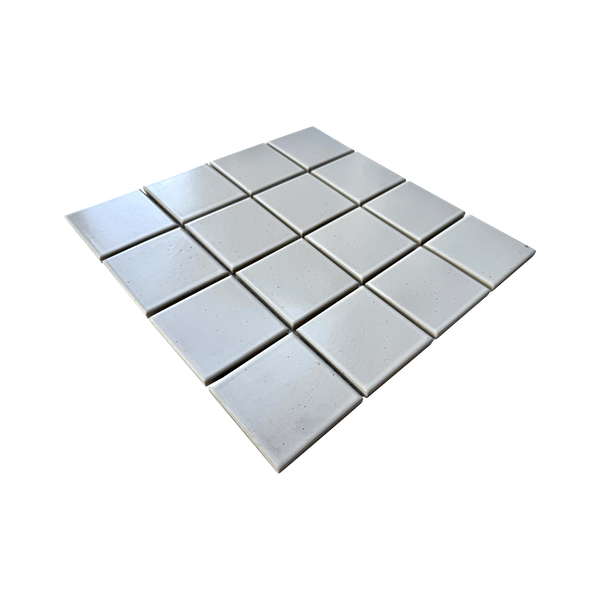 White Square Silk Mosaic