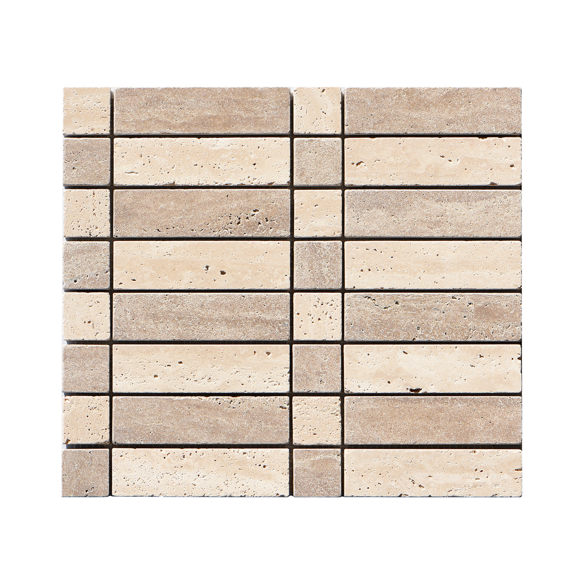 Natural Travertine Mix Tumbled Mosaic