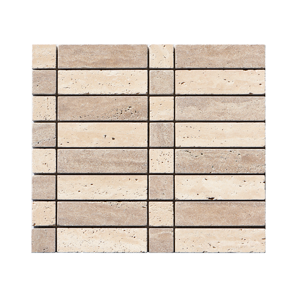 Natural Travertine Mix Tumbled Mosaic