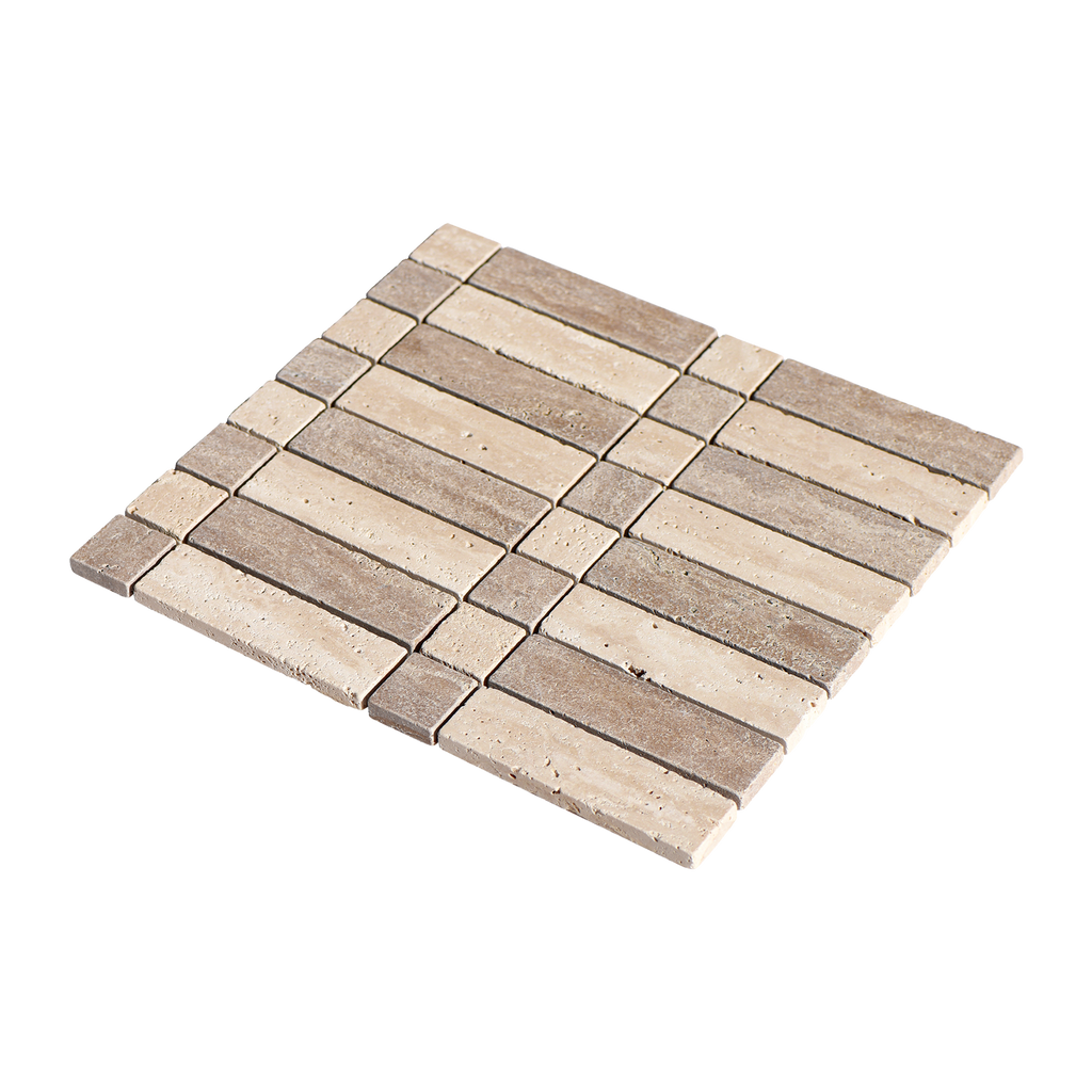 Natural Travertine Mix Tumbled Mosaic