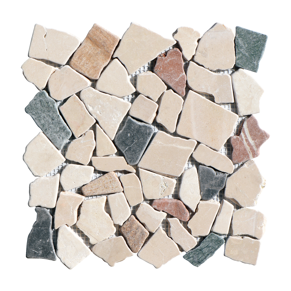 Natural Stone Crazypave Multicolour Honed Mosaic