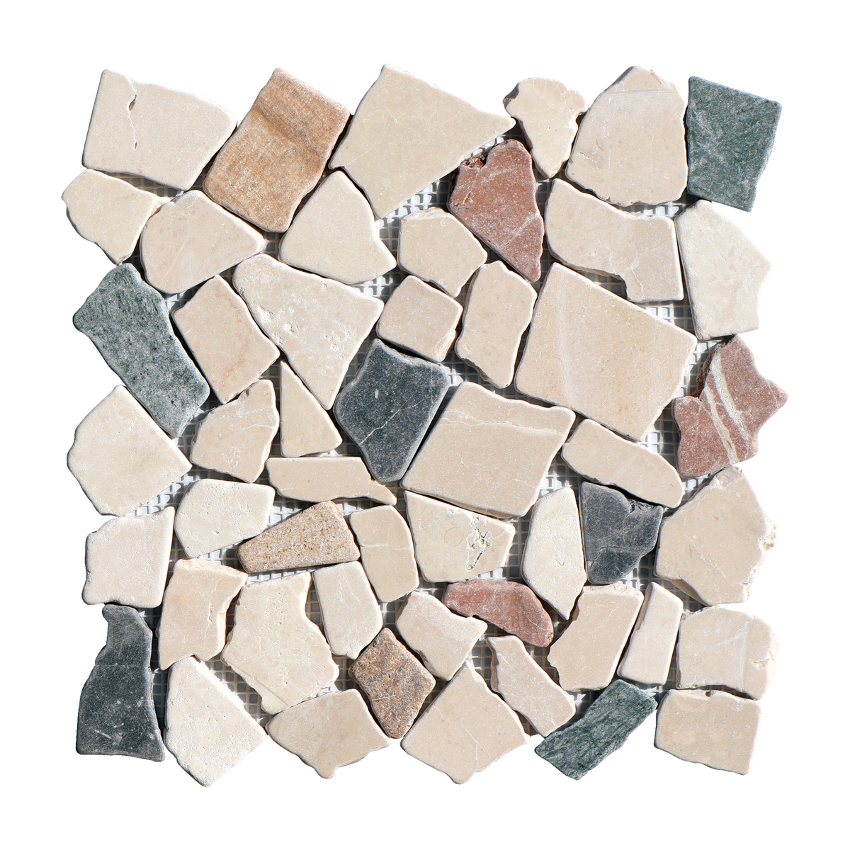 Natural Stone Crazypave Multicolour Honed Mosaic